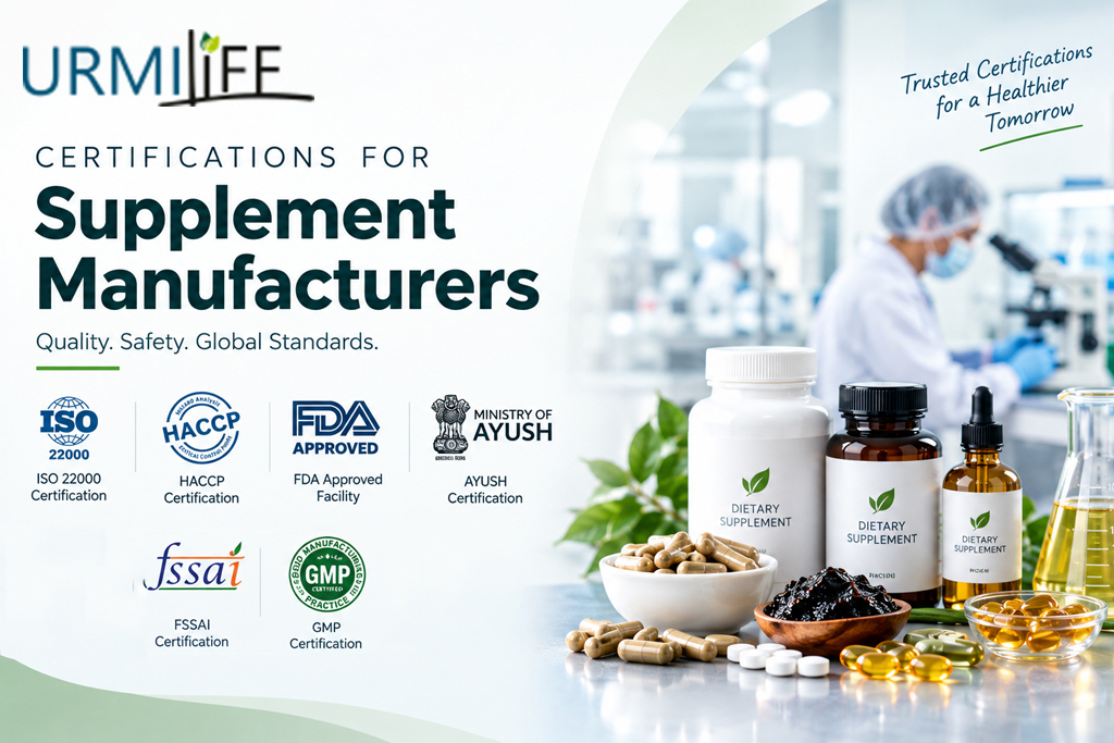 Certifications and quality standards for supplement manufacturers